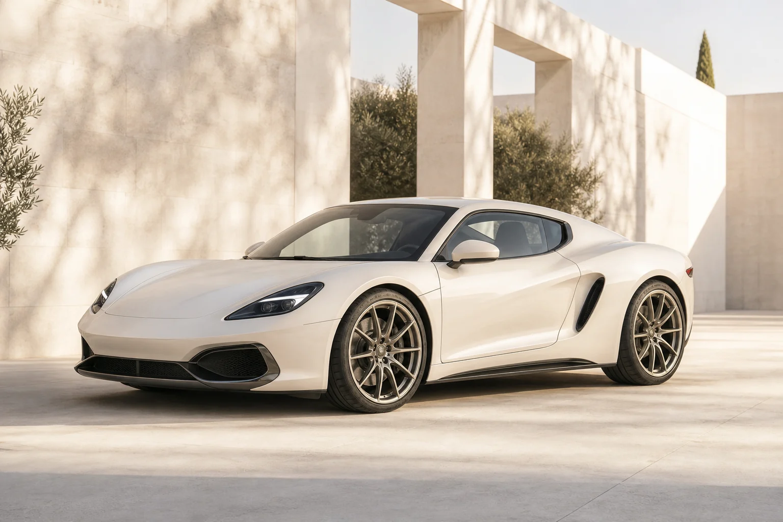 Pearl NOIR C-04 lightweight coupe in a pale stone pavilion