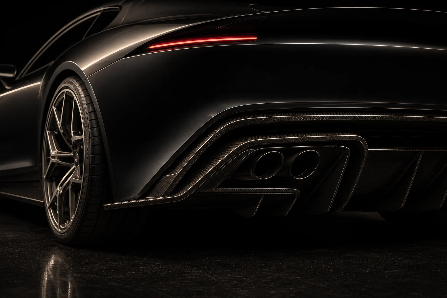 NOIR N-01 rear diffuser and exhaust detail